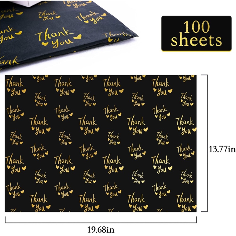 100 Thank You Tissue Paper Sheets, 20x14 PRICE IS FIRM - Picture 5 of 9